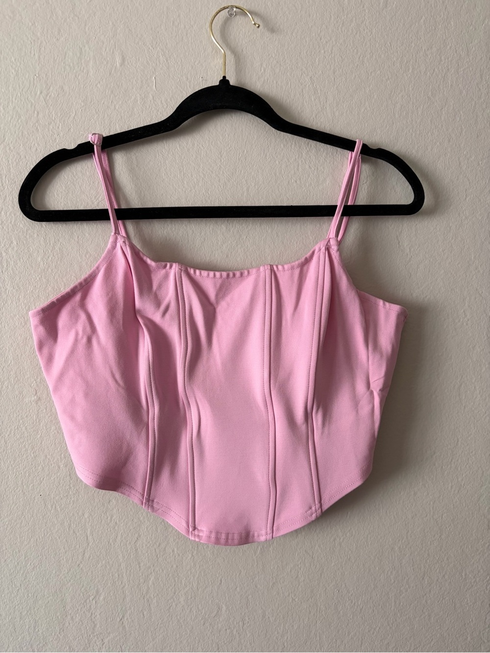 bp Pink Bustier Crop Top with Spaghetti Straps